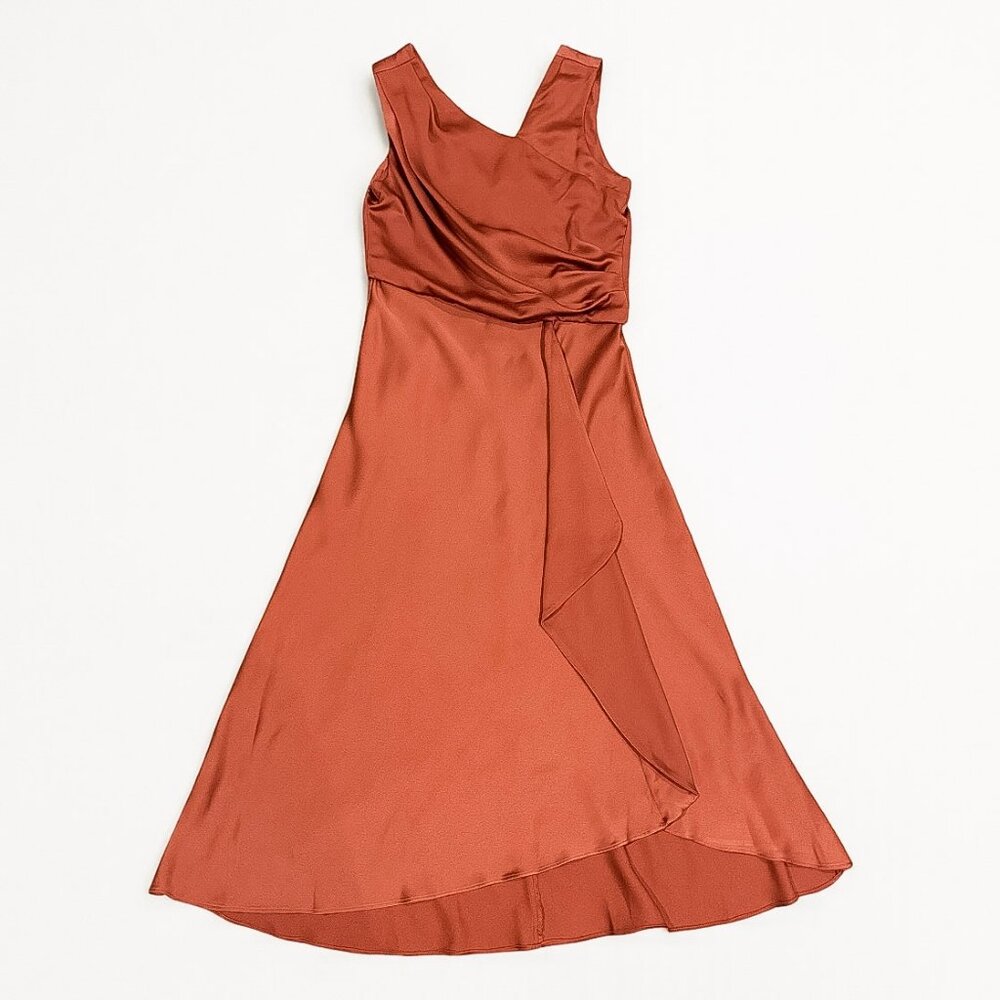 NWT Just Taylor Copper Satin Midi Dress Women's Size 8